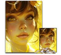 Puzzles 1000 Pieces for Adults Anime Brown Eyes Girl () Impossible Jigsaw Puzzles for Adults Brain Teaser Game for Teenagers Perfect 1000 PCS(75x50cm)