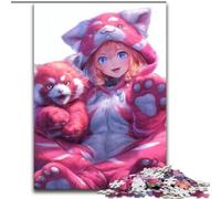 Puzzles 1000 Pieces for Adults Anime Red Panda Girl, Educational Games Home Decoration Is Ideal As A Gift for The Whole Family (Size 50x75cm)