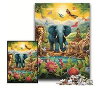 Puzzles 1000 Pieces for Adults Art Animal World Wooden Jigsaw Puzzles 50x75 cm Perfect for Birthday, Christmas