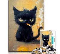 Puzzles 1000 Pieces for Adults Art Cat, Educational Stress Relief Toy,Every Piece Is Unique - Challenging Family Fun Game Suitable for And 14 38x26cm