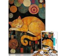 Puzzles 1000 Pieces for Adults Art Cat,Help The Brain Exercise Addictive Toys to Cultivate Patience Artists Collection,Fine Art 50x75cm