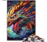 Puzzles 1000 Pieces for Adults Art Flying Dragons cardboard Jigsaw Puzzles size 26x38cm DIY Decoration, Brain Challenge, for Adult, Family