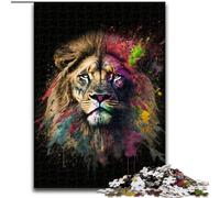 Puzzles 1000 Pieces for Adults Art Neon Lion Jigsaw Perfect for Family Fun on Christmas, Thanksgiving, Birthdays & Easter (size : 50x75cm)