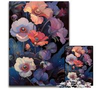 Puzzles 1000 Pieces for Adults Art Nouveau Wild Flowers Wooden Jigsaw Puzzles for Adults Perfect for Birthday Christmas 1000 PCS(75x50cm)