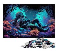 Puzzles 1000 Pieces for Adults Astronaut cardboard Jigsaw Brain Teaser Game, Interactive Family Game, Suitable for Ages 14+ 26X38CM/10.23x14.96inch