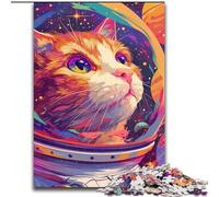 Puzzles 1000 Pieces for Adults Astronaut Cat, Family Entertainment Toys Is Ideal As Gifts for The Whole Family for 14+ 50x75cm
