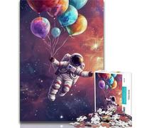 Puzzles 1000 Pieces for Adults Astronaut Hot Air Balloon 1000 Pieces for Adults,Brain Intelligence Challenge Addictive Toys for Home Decoration (size 75x50cm)