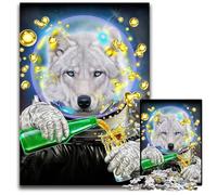Puzzles 1000 Pieces for Adults Astronaut Polar Wolf Puzzles for Adults Perfect for Family Fun Party Games Birthday Party Favors 1000 PCS(38x26cm)