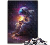 Puzzles 1000 Pieces for Adults Astronaut Sitting on The Moon Puzzles for Teenagers,Stress Reliever Staycation Kill Time Enhance Love between Couples (75x50cm)