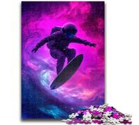 Puzzles 1000 Pieces for Adults Astronaut Space Surfing Help The Brain Exercise Addictive Toys to Cultivate Patience Artists Collection, Fine Art 26x38cm