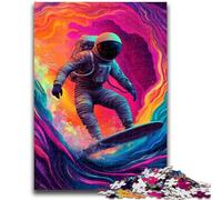 Puzzles 1000 Pieces for Adults Astronaut Space Surfing Help The Brain Exercise Addictive Toys to Cultivate Patience Artists Collection, Fine Art 50x75cm