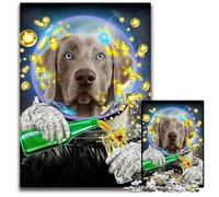 Puzzles 1000 Pieces for Adults Astronaut Weimaraner Puzzles for Adults Perfect for Family Fun Party Games Birthday Party Favors 1000 PCS(38x26cm)