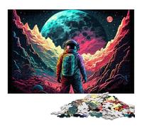 Puzzles 1000 Pieces for Adults Astronaut Wooden Jigsaw Puzzles Family Interactive Game, Craft Gift with Colorful Artwork 50x75CM/19.68x29.52inch