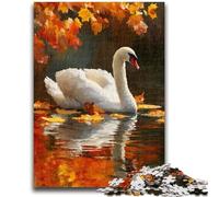 Puzzles 1000 Pieces for Adults Autumn Swans Teenager Jigsaw,Brain Intelligence Challenge Addictive Toys for Home Decoration (75x50cm)