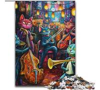 Puzzles 1000 Pieces for Adults Band Cats, Elephant Toy Intellectual Game Birthday Present, Gifts, Wall Art for Ages 14+ (Size 50x75cm)