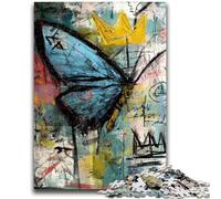 Puzzles 1000 Pieces for Adults Basquiat Style Butterfly for And 14 Years And over Interesting Stress Reduction Gifts for Friends And Family 26x38cm