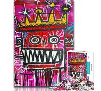 Puzzles 1000 Pieces for Adults Basquiat-style Child Puzzles for Teenagers,Fun Games Every Piece Is Unique - Challenging Family Fun Game 26x38cm