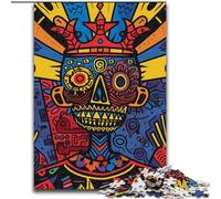 Puzzles 1000 Pieces for Adults Basquiat-style Skull Crown, Toys Educational Games Stress Relieving Enhance Love between Couples (Size 26x38cm)