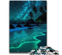 Puzzles 1000 Pieces for Adults Beach Night Scene Stress Reliever Difficult Challenge Unique Home Decor And Gifts 26x38cm