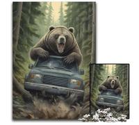 Puzzles 1000 Pieces for Adults Bear Behind The WheelPuzzles for Adults for Home Decor Brain Training 1000 PCS(38x26cm)