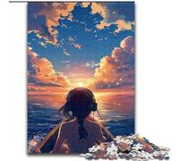Puzzles 1000 Pieces for Adults Beautiful Anime Landscape Jigsaw Puzzle Made of cardboard,Family Interaction & Brain Challenge, Family Activity Challenge 1000pcs(26x38cm)