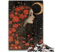 Puzzles 1000 Pieces for Adults Beautiful Girl with Flowers for And from 14 Years And over Hands-on Game Christmas Game Gifts 50x75cm
