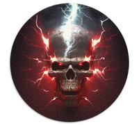 Puzzles 1000 Pieces for Adults Beautiful Skull Round Cardboard Jigsaw Puzzles Ideal Holiday Or Birthday Gift,Party Game Toy (Size 67.5x67.5cm)