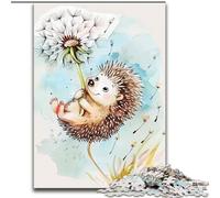 Puzzles 1000 Pieces for Adults Beautiful Watercolor Hedgehogs Jigsaw Puzzles Made of cardboard,Challenging Brain Teaser for Teenager, Family Game Night Fun 1000pcs(26x38cm)