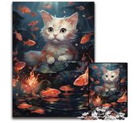 Puzzles 1000 Pieces for Adults Becoming Koi Kitten Difficult Puzzles for Adults Perfect for Teenagers Family Bonding Brain Teaser & DIY Home Decor Gift 1000 PCS(38x26cm)