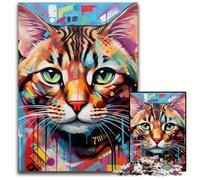Puzzles 1000 Pieces for Adults Bengal Cat cardboard Jigsaw Puzzles Family Interactive Game, Craft Gift with Colorful Artwork 26X38CM/10.23x14.96inch