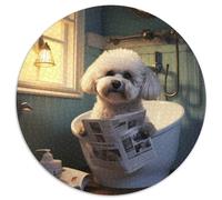 Puzzles 1000 Pieces for Adults Bichon Frise Reading Newspaper Puzzles for Adults Family Interactive Game, Craft Gift with Colorful Artwork 67.5x67.5cm