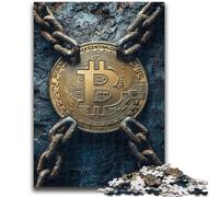 Puzzles 1000 Pieces for Adults Bitcoin Logo Puzzles for Teenagers,Stress Reliever Staycation Kill Time Enhance Love between Couples (75x50cm)