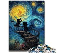 Puzzles 1000 Pieces for Adults Black Cat Art for And from 14 Years And over Hands-on Game Christmas Game Gifts 26x38cm