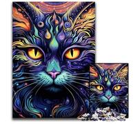 Puzzles 1000 Pieces for Adults Black Cat Impossible Jigsaw Puzzles for Adults DIY Home Decor Gift, Brain Teaser Game 50x75CM/19.68x29.52inch