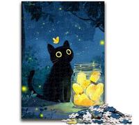 Puzzles 1000 Pieces for Adults Black Cat in The Forest Adult Puzzles,learning Educational for Is Ideal As A Gift for The Whole Family (75x50cm)