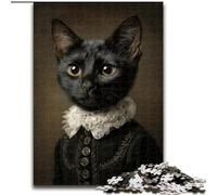 Puzzles 1000 Pieces for Adults Black Noble Cat, Decompressing Intellectual Educational Toy Birthday Present, Gifts, Wall Art 50x75cm