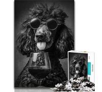Puzzles 1000 Pieces for Adults Black Poodle Teenager Jigsaw,Educational Games Home Decoration Birthday Present, Gifts, Wall Art (size 38x26cm)