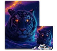 Puzzles 1000 Pieces for Adults Black Tiger Eyes Gleaming Against cardboard Jigsaw Perfect for Christmas, Halloween, Easter, New Year 26X38CM/10.23x14.96inch