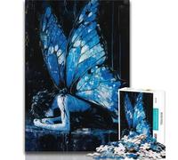 Puzzles 1000 Pieces for Adults Blue Butterfly Teenager Puzzles,Game Toys Every Piece Is Unique - Challenging Family Fun Game (size 75x50cm)