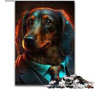 Puzzles 1000 Pieces for Adults Boss Doberman Jigsaw Puzzles for Adults 1000 Piece Unique DIY Home Decor Gift Idea (Szie 26x38 cm)