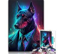 Puzzles 1000 Pieces for Adults Boss Dog in Suit 1000 Pieces for Teenagers,Quiz Game Wall Decoration Unique Birthday And Xmas Gifts 38x26cm