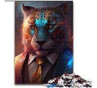Puzzles 1000 Pieces for Adults Boss Leopard cardboard Jigsaw size 26x38cm Perfect for Christmas, Halloween, Easter, New Year