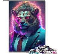 Puzzles 1000 Pieces for Adults Boss Lion in Suit Puzzles for Adults Perfect for Home & Office Decor, Parties, Birthdays (Size 50x75cm)