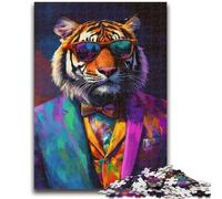 Puzzles 1000 Pieces for Adults Boss Tiger 1000 Pieces for Teenagers,Quiz Game Wall Decoration Unique Birthday And Xmas Gifts (26x38cm)