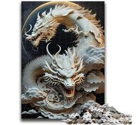 Puzzles 1000 Pieces for Adults Brave Dragon Help The Brain Exercise Addictive Toys to Cultivate Patience Artists Collection, Fine Art 26x38cm
