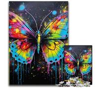 Puzzles 1000 Pieces for Adults Butterfly Graffiti Painting Impossible Jigsaw Puzzles for Adults DIY Home Decor Gift, Brain Teaser Game 26X38CM/10.23x14.96inch