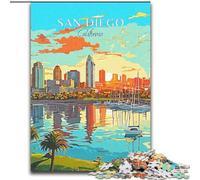 Puzzles 1000 Pieces for Adults California San Diego, Decompressing Intellectual Educational Toy Is Ideal As Gifts for The Whole Family 26x38cm