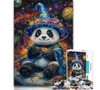 Puzzles 1000 Pieces for Adults Cartoon Panda Wizard Teenager Jigsaw,Brain Intelligence Challenge Addictive Toys for Home Decoration 26x38cm