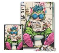 Puzzles 1000 Pieces for Adults Cat Go Toilet Jigsaw Puzzles for Adults Size 26x38cm Brain Teaser, Adult Game, Family Interactive Activity