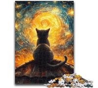 Puzzles 1000 Pieces for Adults Cat Looking Up at The Sky 1000 Piece Puzzle,Learning Educational Toys Family Games Gifts for Friends And Family (38x26cm)